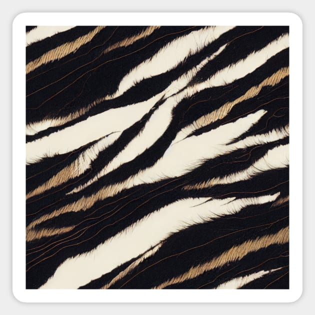 Stylized White Tiger Fur - Printed Faux Hide #10 Sticker by Endless-Designs